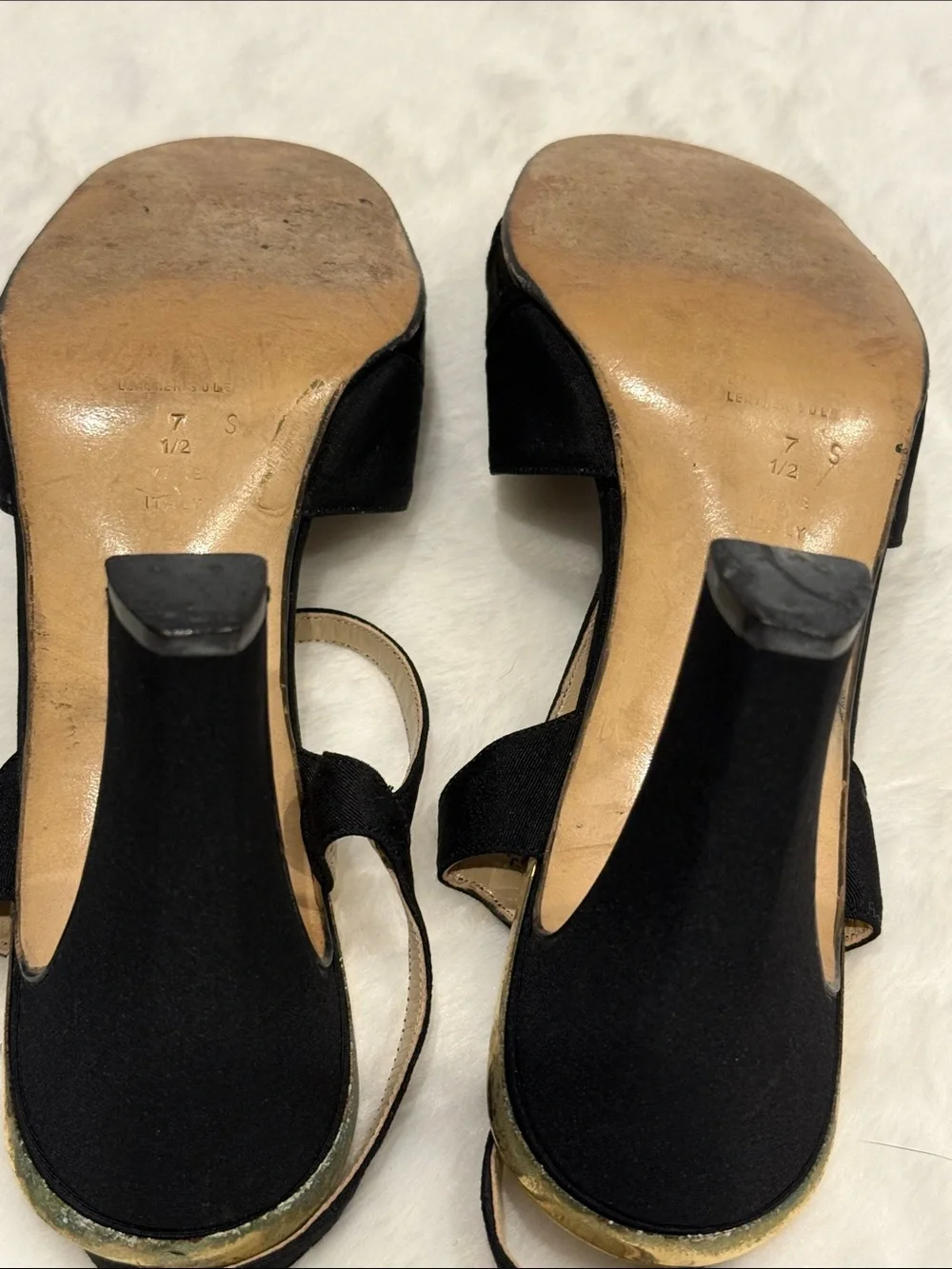 Bruno Magli Black Satin Crisscross Peep Toe Slingback Heels